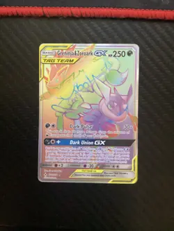 Greninja & Zoroark GX - 222/214 - Pokemon Unbroken Bonds Sun Moon Secret Card NM - Image 1