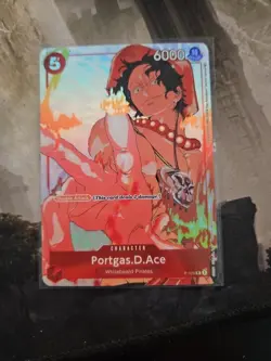 Portgas.D.Ace Gift Collection P-028 Alt Art Holo Foil Rare One Piece Card - Image 1