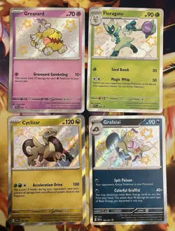 Pokemon Card Lot - Floragato & Greavard Promo + Grafaiai & Cyclizar Baby Shiny - Image 1