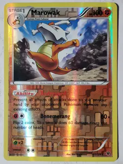 REVERSE HOLO Marowak 37/124 LP - XY Fates Collide Pokemon Card Shin Nagasawa Art - Image 1