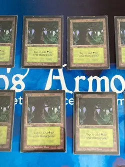 MTG Set of 10 Beta Limited Forest Version C Magic: The Gathering Played - Image 3