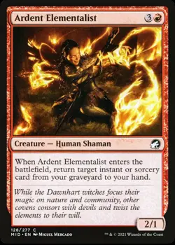 X 1 Ardent Elementalist NM 128 MID MTG Magic The Gathering - Image 1