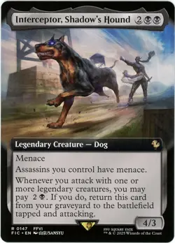 Interceptor, Shadow's Hound (Extended Art) 0147 Commander: Final Fantasy MTG - Image 1