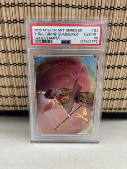 2025 MTG FINAL FANTASY ART SERIES GOLD STAMPED #22 YUNA GRAND SUMMONER PSA 10 - Image 1