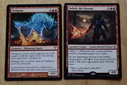 MTG 2x Rare Red Creature Malignus & Neheb, The Eternal - Image 1