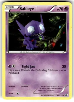 Pokemon TCG Sableye 61/113 Uncommon NM Legendary Treasures - Image 1