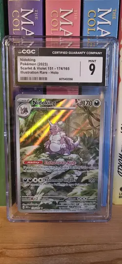 2023 POKEMON SCARLET & VIOLET 151 ILLUSTRATION RARE HOLO #174 NIDOKING CGC 9 - Image 1
