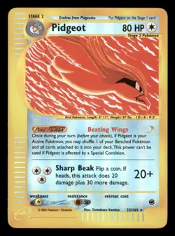 Moderately Played Pidgeot 23/165 Reverse Holo Expedition Base Set Rare - Image 1