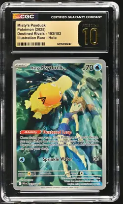 Pokemon GRADED 2025 Misty's Psyduck 193 Destined Rivals Holo IR PRISTINE 10 CGC - Image 1