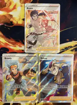 Bruno, Brawly & Sidney Full Art Ultra Rare Lot Sword & Shield Pokemon TCG Mint - Image 1