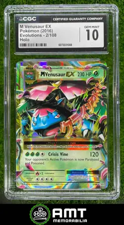 6073031088 2016 Pokemon XY Evolutions #2/108 Mega Venusaur EX Holo CGC 10 - Image 1
