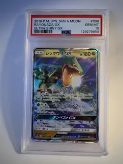 2018 Pokemon JPN Sun & Moon Rayquaza GX PSA 10 Ultra Shiny GX #98 - Image 1