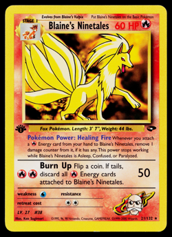 BLAINE'S NINETALES 21/132 1ST EDITION GYM CHALLENGE POKEMON TCG - Image 1