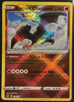 Radiant Charizard 020/159 - Pokemon TCG Crown Zenith Radiant Rare Holo- NM Card - Image 1