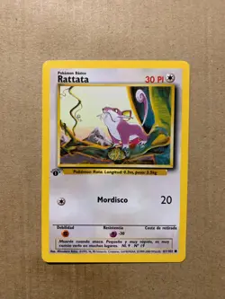 1st Edition SPANISH Rattata 61/102 Base Set - Common Pokemon Card - NM/Mint - Image 1