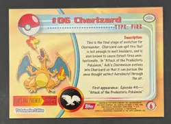 Pokemon Card Charizard 06 Topps 1999 - Lightly Played - Image 2