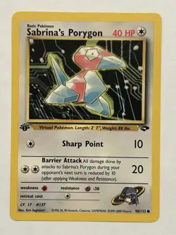 Pokemon TCG Sabrina's Porygon Gym Challenge Common Card 98/132 1st Edition - Image 1