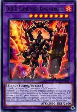 Yugioh - D/D/D Flame High King Genghis - NM - Plus Free Holographic Card - Image 1
