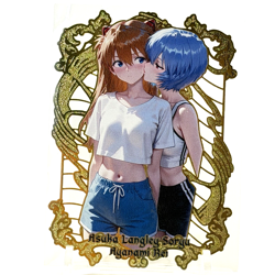Goddess Story: Asuka & Rei #49/100 (Evangelion) Spicy Metal Anime Waifu CCG Card - Image 1