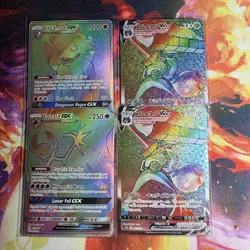 Pokemon TCG Lot Of 16 Rainbow Rare Cards Melmetal Lunala Lycanroc - Image 1