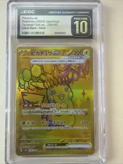CGC 10 pristine Pokemon Pikachu ex #236 UR Holo Terastal Fest Japanese 2024 JPN - Image 1
