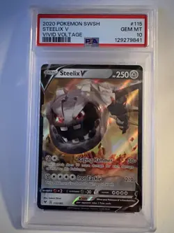 2020 Pokemon SWSH Steelix V PSA 10 #115 Vivid Voltage - Image 1