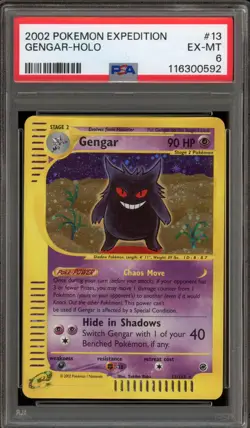 Pokemon Gengar Expedition Holo Rare #13 PSA 6 - Image 1