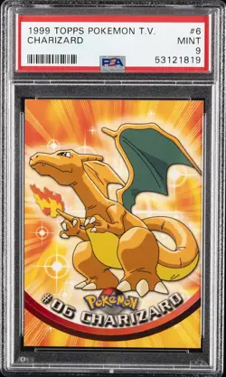 1999 TOPPS POKEMON TV #6 CHARIZARD PSA 9 - Image 1