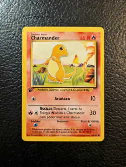 Pokemon TCG Charmander Base Set 46/102 Regular 1st Edition Spanish *Free Ship* - Image 1