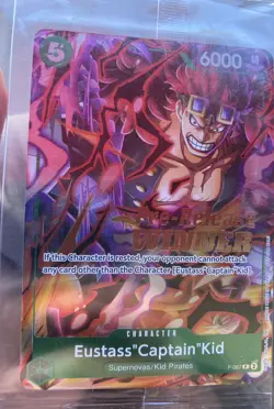 One Piece Card Game TCG Eustass Captain Kid P-067 ENG OP07 Pre-Release Winner NM - Image 1