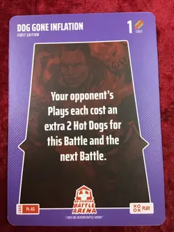BO JACKSON BATTLE ARENA CARD ~ "DOG GONE INFLATION ~ 1 COST ~ #PL-65 - Image 1