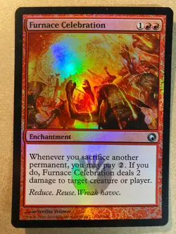 MTG 1x FOIL Furnace Celebration Scars of Mirrodin Magic the Gathering Card x1 NM - Image 1