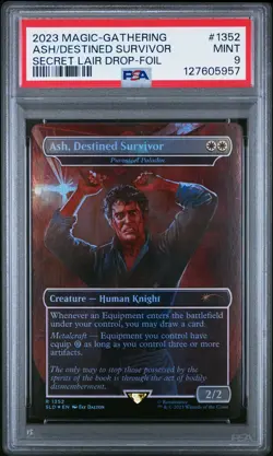 2023 MTG SECRET LAIR DROP EVIL DEAD-FOIL #1352 ASH, DESTINED SURVIVOR PSA 9 - Image 1