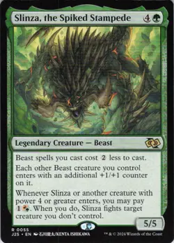 MTG Slinza, the Spiked Stampede (Anime) (55) | NM | Foundations Jumpstart {J25} - Image 1