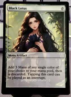 Black Waifu Lotus Anime Waifu For EDH And Playtest - Image 1