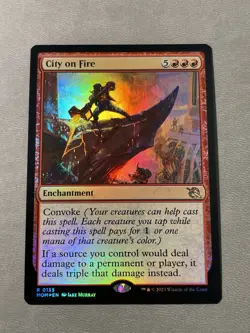 MTG City on Fire Foil - March of the Machine Magic the Gathering - NM - Image 1