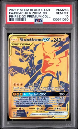 Pokemon Pikachu & Zekrom GX SM248 BSP Promo Premium Collection GEM MINT PSA 10 - Image 1