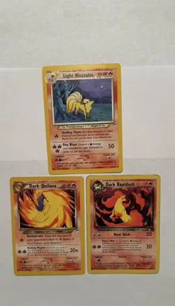 Pokemon Dark And Light Fire Lot - Dark Quilava + Dark Rapidash + Light Ninetales - Image 1