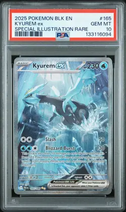 2025 POKEMON BLK EN-BLACK BOLT SPECIAL ILLUSTRATION RARE #165 KYUREM EX PSA 10 - Image 1