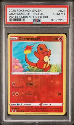 PSA 10 Charmander Reverse Cosmos Holo English 023/185 Pokemon LOW POP - Image 1