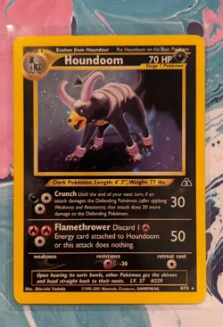 Pokemon TCG Neo Discovery - Houndoom 4/75 Holo -Never played - Image 1