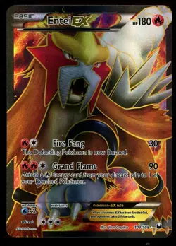 Pokemon Entei EX 103/108 Black & White Dark Explorers Full Art Ultra Rare MP - Image 1
