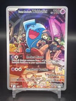 Pokemon Center Stamped Promo Destined Rivals Team Rocket’s Wobbuffet 203 NM - Image 1