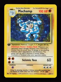 Machamp 8/102 Holo Rare Deck Exclusives 1st Edition Base Set Pokemon Card - Image 1