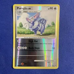 Purugly 36/130 Reverse Holo Pokemon Diamond and Pearl Card - LP - Image 1