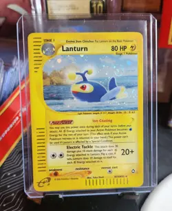 Lanturn H15/H32 Aquapolis E Series 2003 Pokemon Card Holo BIG SWIRL - Image 1