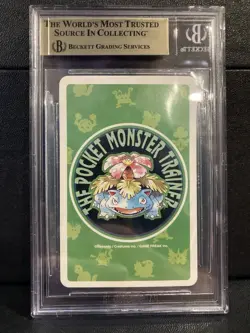 1996 Pokemon Poker Playing Card Snorlax 4 of Spades Green Duck Beckett 10 - Image 2