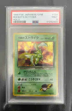 Rocket's Scyther (JP) 123 Holo PSA 9 Gym Heroes Holo | MINT | Pokemon Card TCG - Image 1