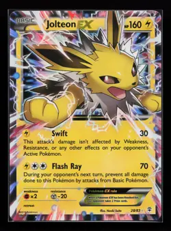 Jolteon EX 28/83 Ultra Rare Generations Pokemon Card - Image 1