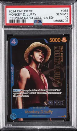 2024 ONE PIECE PREM CARD COLL -LIVE ACTION ED- #055 MONKEY D. LUFFY PSA 10 - Image 1